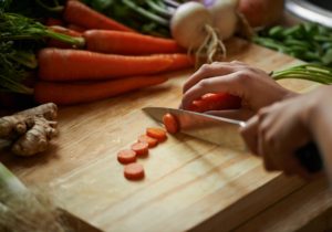 Executive Dining Carrot Chopping